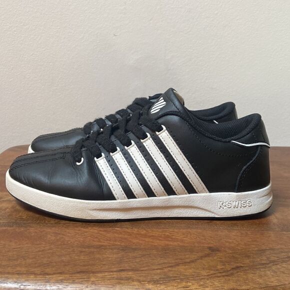 K-Swiss Varsity Black White Low Shoes Sneakers - Picture 2 of 10